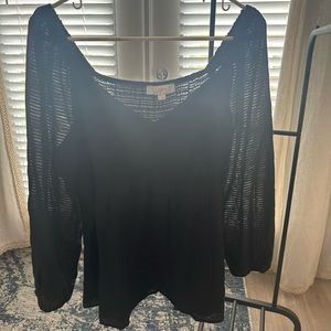 Black LOFT Peasant Top